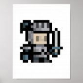 8-bits Knight 16x16 Sprite Pixel Art Poster (Voorkant)