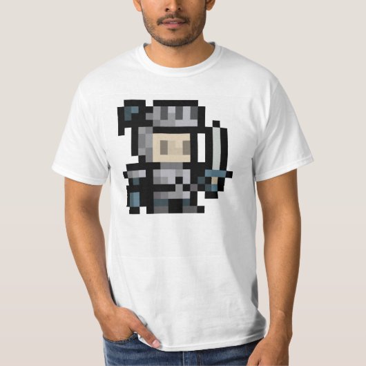 8-bits Knight 16x16 Sprite Pixel Art T-Shirt (Voorkant)