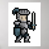 8-bits Knight Pixel Art Poster (Voorkant)