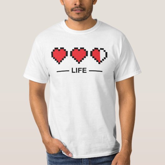 8-bits levensbalk t-shirt (Voorkant)