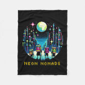 8-bits Neon Nomads - Cyberpunk City Adventure Fleece Deken (Voorkant)