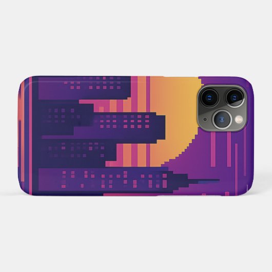 8-bits neonstadspasje Case-Mate iPhone case (Achterkant (horizontaal))