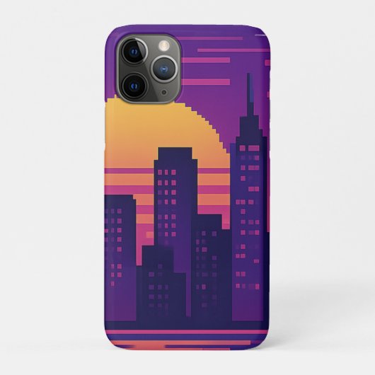 8-bits neonstadspasje Case-Mate iPhone case (Achterkant)
