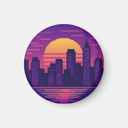 8-bits neonstadspasje magneet (Voorkant)