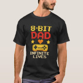 8-bits papa met oneindig leven T-shirt (Voorkant)
