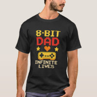 8-bits papa met oneindig leven T-shirt