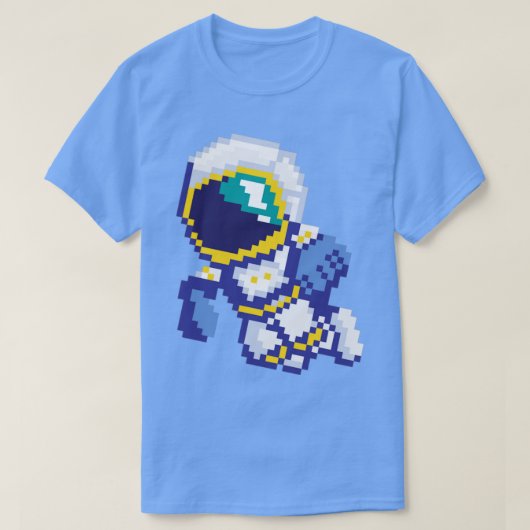 8-bits Pixel Astronaut Space Galaxy Science Retro  T-shirt (Design voorkant)