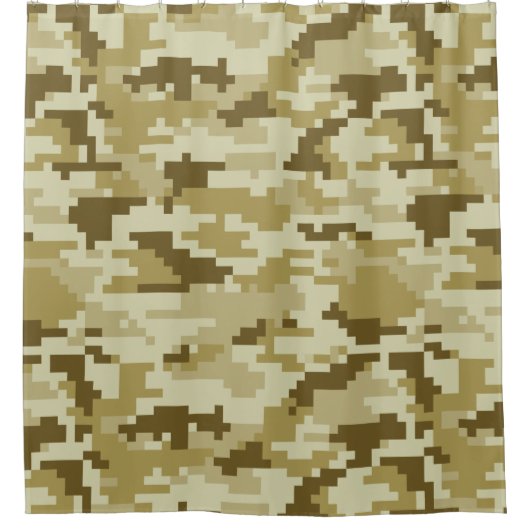 8-bits Pixel Digital Desert Camouflage / Camo Douchegordijn (Voorkant)