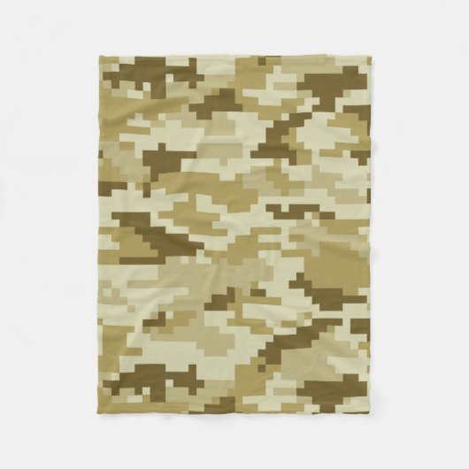 8-bits Pixel Digital Desert Camouflage / Camo Fleece Deken (Voorkant)
