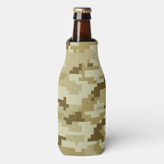 8-bits Pixel Digital Desert Camouflage / Camo Flesjeskoeler (Fles Voorkant)