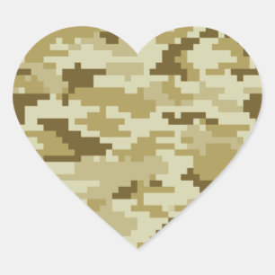 8-bits Pixel Digital Desert Camouflage / Camo Hart Sticker