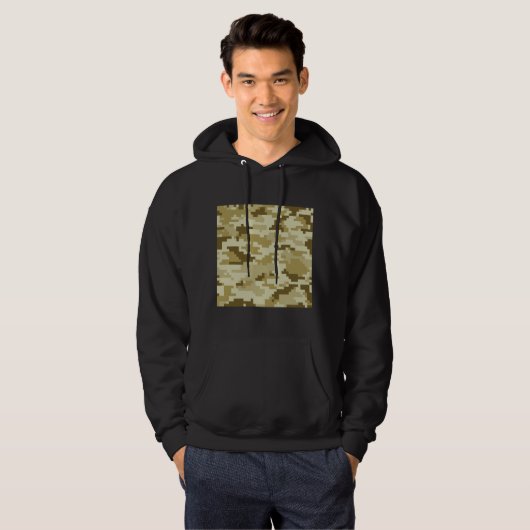 8-bits Pixel Digital Desert Camouflage / Camo Hoodie (Voorkant volledig)