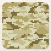 8-bits Pixel Digital Desert Camouflage / Camo Kartonnen Onderzetters (Voorkant)