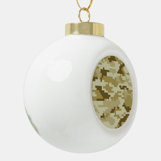 8-bits Pixel Digital Desert Camouflage / Camo Keramische Bal Ornament (Links)