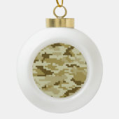 8-bits Pixel Digital Desert Camouflage / Camo Keramische Bal Ornament (Voorkant)