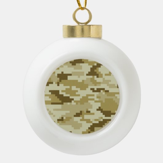 8-bits Pixel Digital Desert Camouflage / Camo Keramische Bal Ornament (Voorkant)