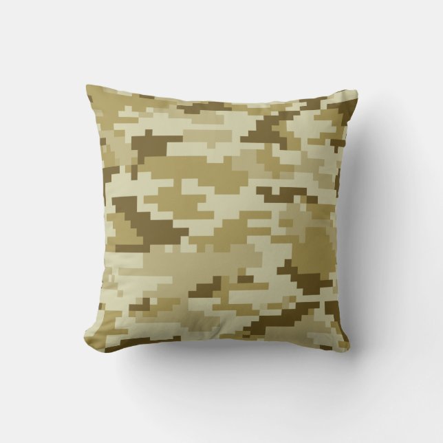 8-bits Pixel Digital Desert Camouflage / Camo Kussen (Voorkant)