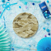 8-bits Pixel Digital Desert Camouflage / Camo Papieren Bordje (Feest)