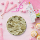 8-bits Pixel Digital Desert Camouflage / Camo Papieren Bordje (Feest)