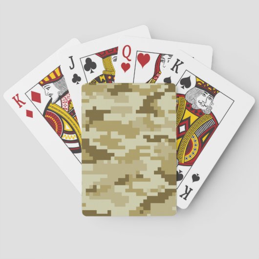 8-bits Pixel Digital Desert Camouflage / Camo Pokerkaarten (Achterkant)
