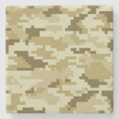8-bits Pixel Digital Desert Camouflage / Camo Stenen Onderzetter (Voorkant)