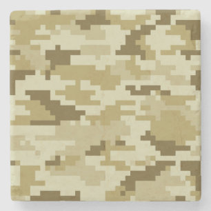 8-bits Pixel Digital Desert Camouflage / Camo Stenen Onderzetter