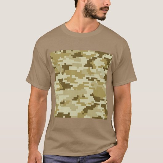 8-bits Pixel Digital Desert Camouflage / Camo T-shirt (Voorkant)
