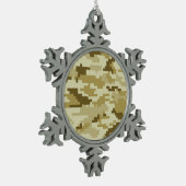 8-bits Pixel Digital Desert Camouflage / Camo Tin Sneeuwvlok Ornament (Links)