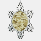 8-bits Pixel Digital Desert Camouflage / Camo Tin Sneeuwvlok Ornament (Rechts)
