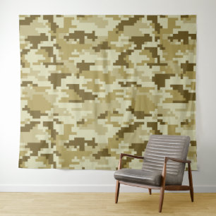 8-bits Pixel Digital Desert Camouflage / Camo Wandkleed