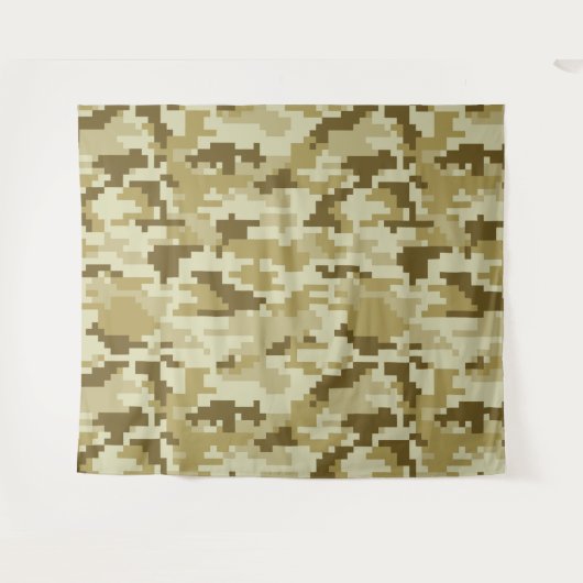 8-bits Pixel Digital Desert Camouflage / Camo Wandkleed (Voorkant (horizontaal))