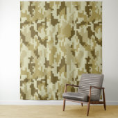 8-bits Pixel Digital Desert Camouflage / Camo Wandkleed (In situ)