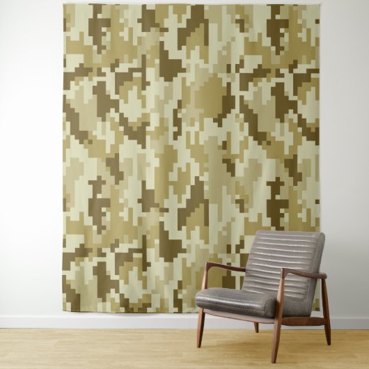 8-bits Pixel Digital Desert Camouflage / Camo Wandkleed (In situ)