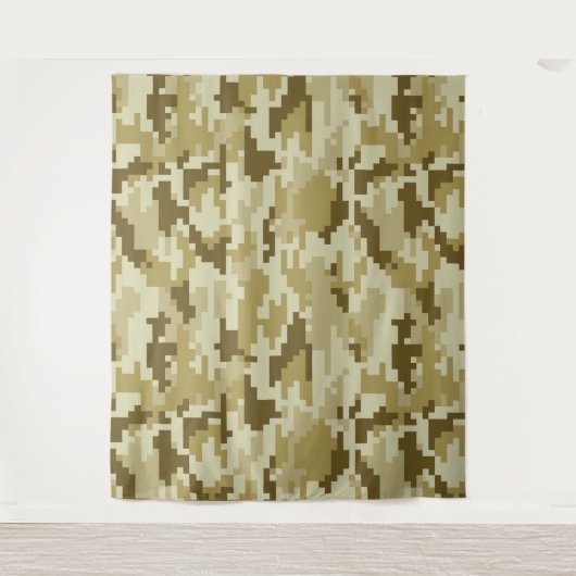 8-bits Pixel Digital Desert Camouflage / Camo Wandkleed (Voorkant)