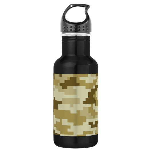8-bits Pixel Digital Desert Camouflage / Camo Waterfles (Voorkant)