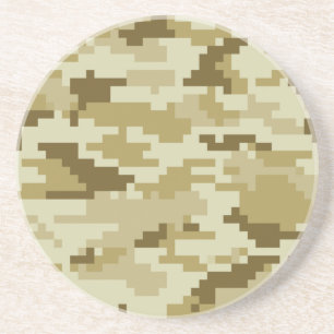 8-bits Pixel Digital Desert Camouflage / Camo Zandsteen Onderzetter