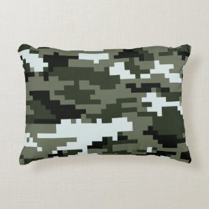 8-bits Pixel Digital Urban Camouflage / Camo Accent Kussen