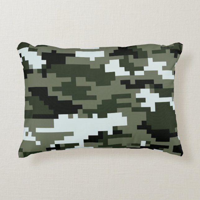 8-bits Pixel Digital Urban Camouflage / Camo Accent Kussen (Voorkant)