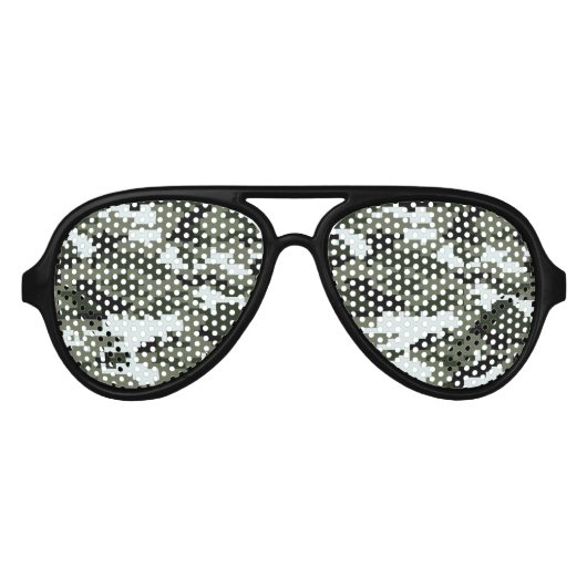 8-bits Pixel Digital Urban Camouflage / Camo Aviator Zonnebril (Voorkant)