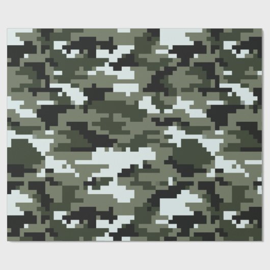 8-bits Pixel Digital Urban Camouflage / Camo Cadeaupapier (Vlak)