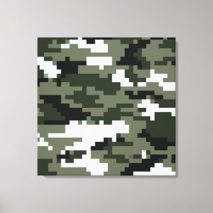 8-bits Pixel Digital Urban Camouflage / Camo Canvas Afdruk