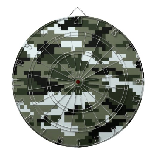 8-bits Pixel Digital Urban Camouflage / Camo Dartbord (Voorkant)