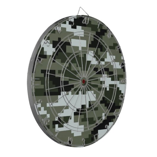 8-bits Pixel Digital Urban Camouflage / Camo Dartbord (Voorkant Links)