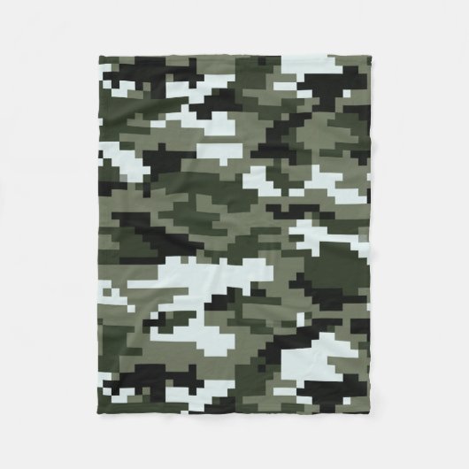 8-bits Pixel Digital Urban Camouflage / Camo Fleece Deken (Voorkant)