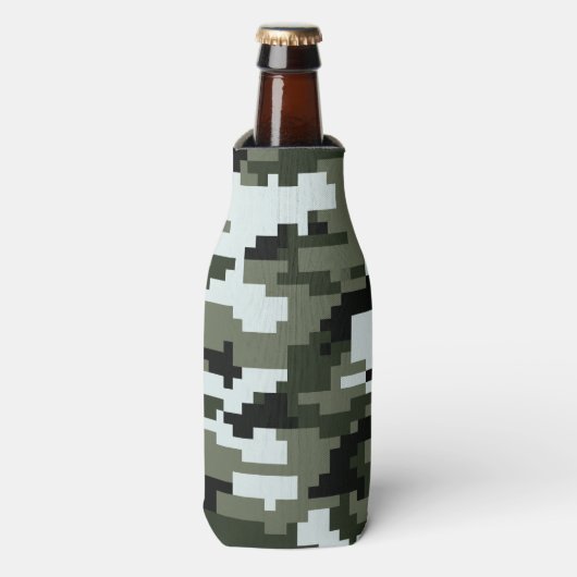 8-bits Pixel Digital Urban Camouflage / Camo Flesjeskoeler (Fles Voorkant)