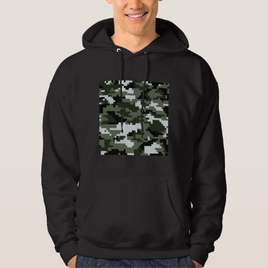8-bits Pixel Digital Urban Camouflage / Camo Hoodie (Voorkant)