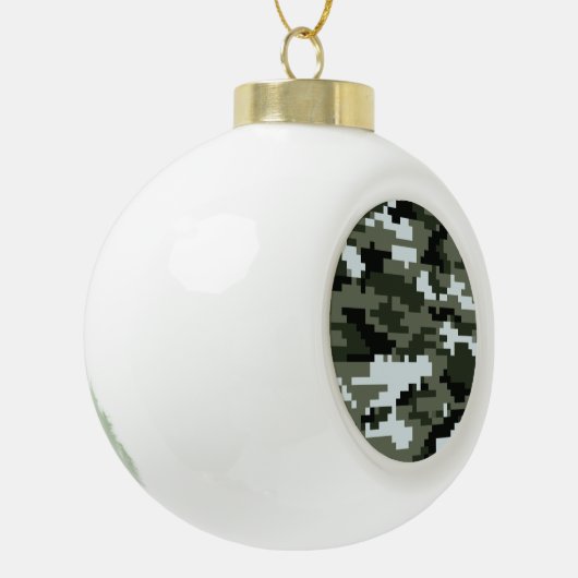 8-bits Pixel Digital Urban Camouflage / Camo Keramische Bal Ornament (Links)