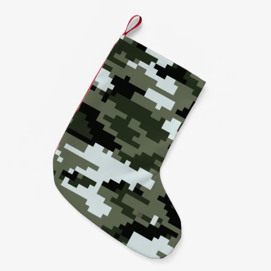 8-bits Pixel Digital Urban Camouflage / Camo Kleine Kerstsok (Voorkant (Hangend))