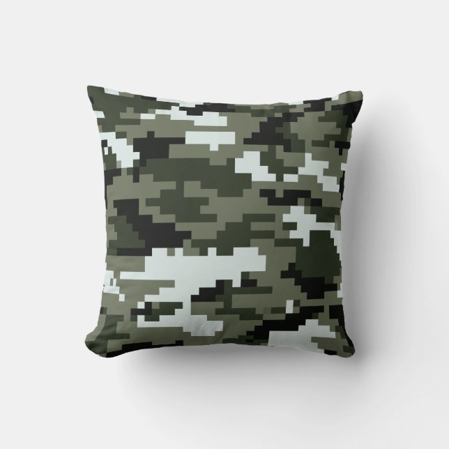 8-bits Pixel Digital Urban Camouflage / Camo Kussen (Voorkant)