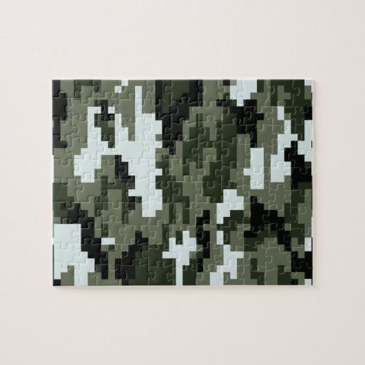 8-bits Pixel Digital Urban Camouflage / Camo Legpuzzel (Horizontaal)